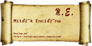 Miták Enciána névjegykártya